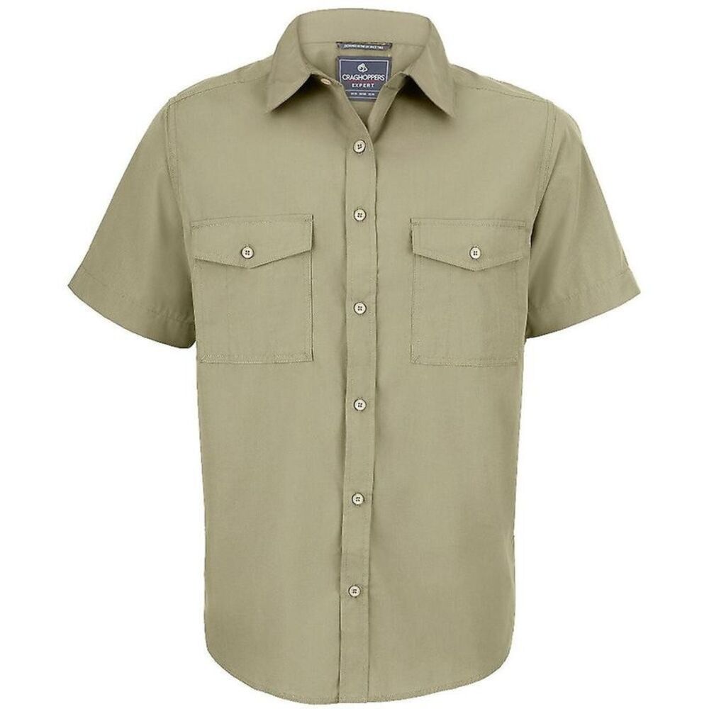Craghoppers Mens Expert Kiwi Short-Sleeved Shirt / Pebble